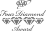 The image shows a "Four Diamond Award" logo with stylized text and four illustrated diamonds in a row.