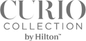 The image features the "Curio Collection by Hilton" logo in a stylized font.